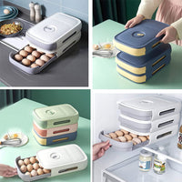 Pull-Out Egg Storage Drawer - Fridge Organizer & Protector (Holds 12)