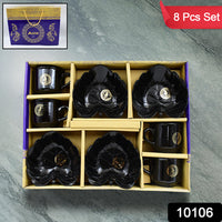 A One Ceramic Tea  Cups  Mug Set With Leaf Shape Serving Bowl (8 Pcs Set)