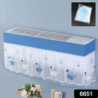 Ac Cover Air Conditioning Dust Cover Folding Designer (Approx 1 Ton  1 Pc  Ac Curtain  Mix Design) - LootFaat