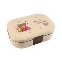 Cute Teddy Printed Kids Lunch Box (500ml  1 Pc)