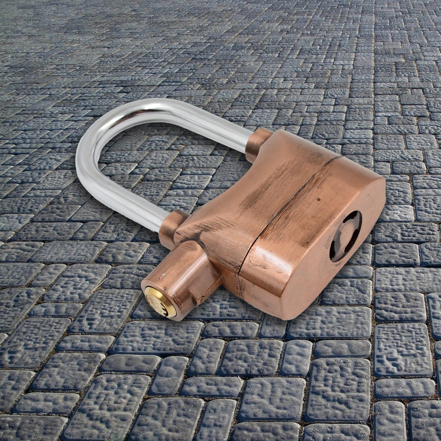 Brown Security Alarm Metallic Lock System With 3 Keys (1 Set) - LootFaat