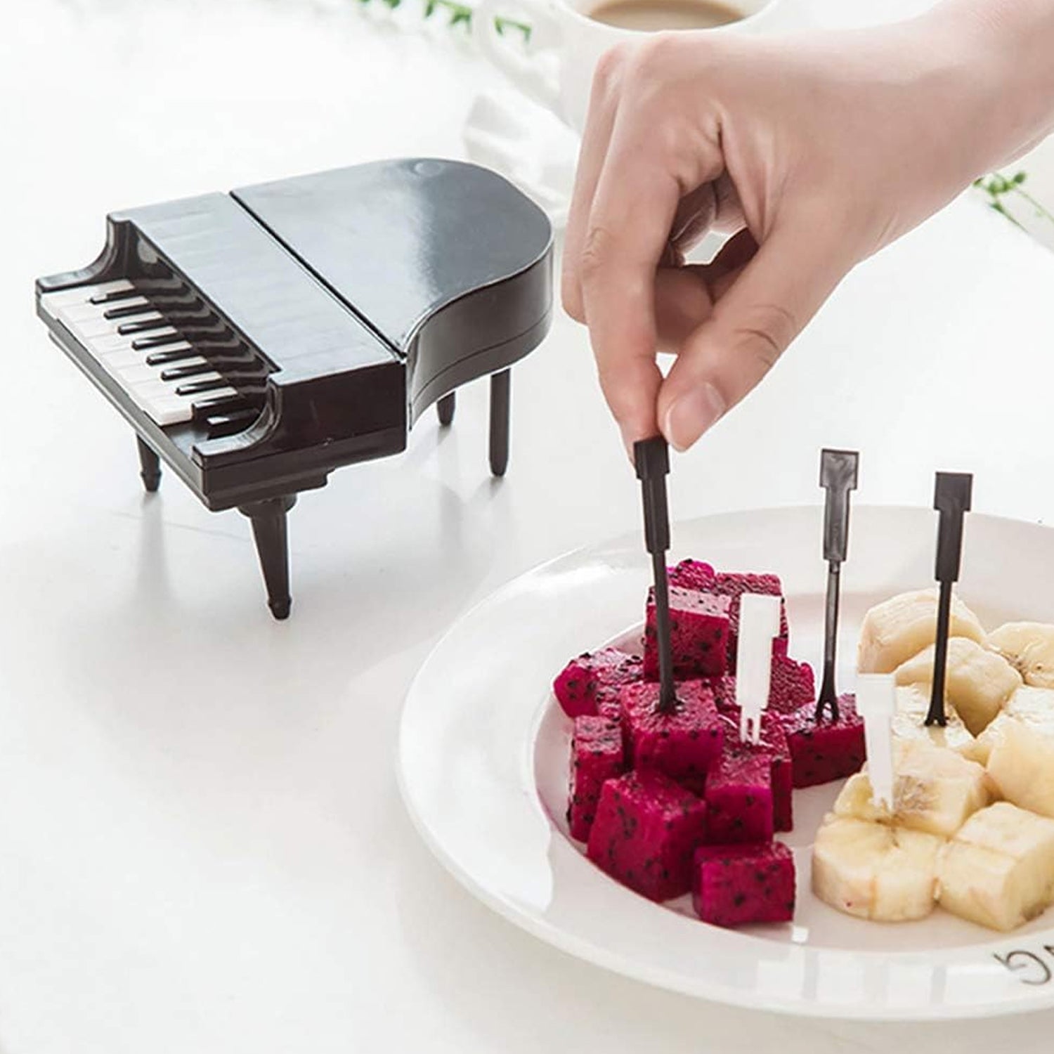 10pcslot Creative Piano Fruit Forks Set Food Sticks For Dessert Fruit Snack Picking Kitchen Dining Tools (10 Pc Set) - LootFaat