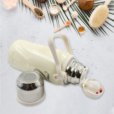 Stainless Steel Vacuum Insulated Water Bottle  Leak Proof Flask For Tea Coffee  Reusable Water Bottle With Hanging Strap  Bottle For Hot  Cold Drinks Wide Mouth Water Flask (900 Ml) - second image