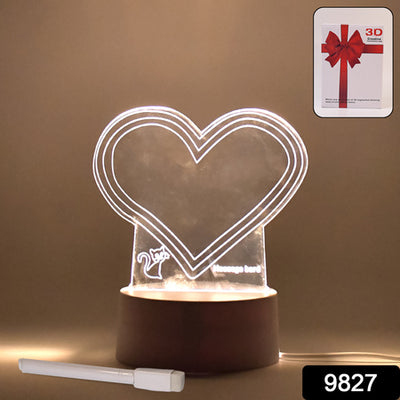 3D Acrylic Message Board Lamp with Pen - Creative LED Night Light - second image