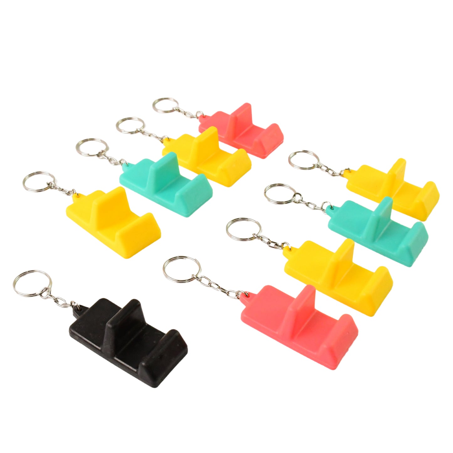 Plastic 2-in-1 Mobile Stand Keychain (9 Pc)