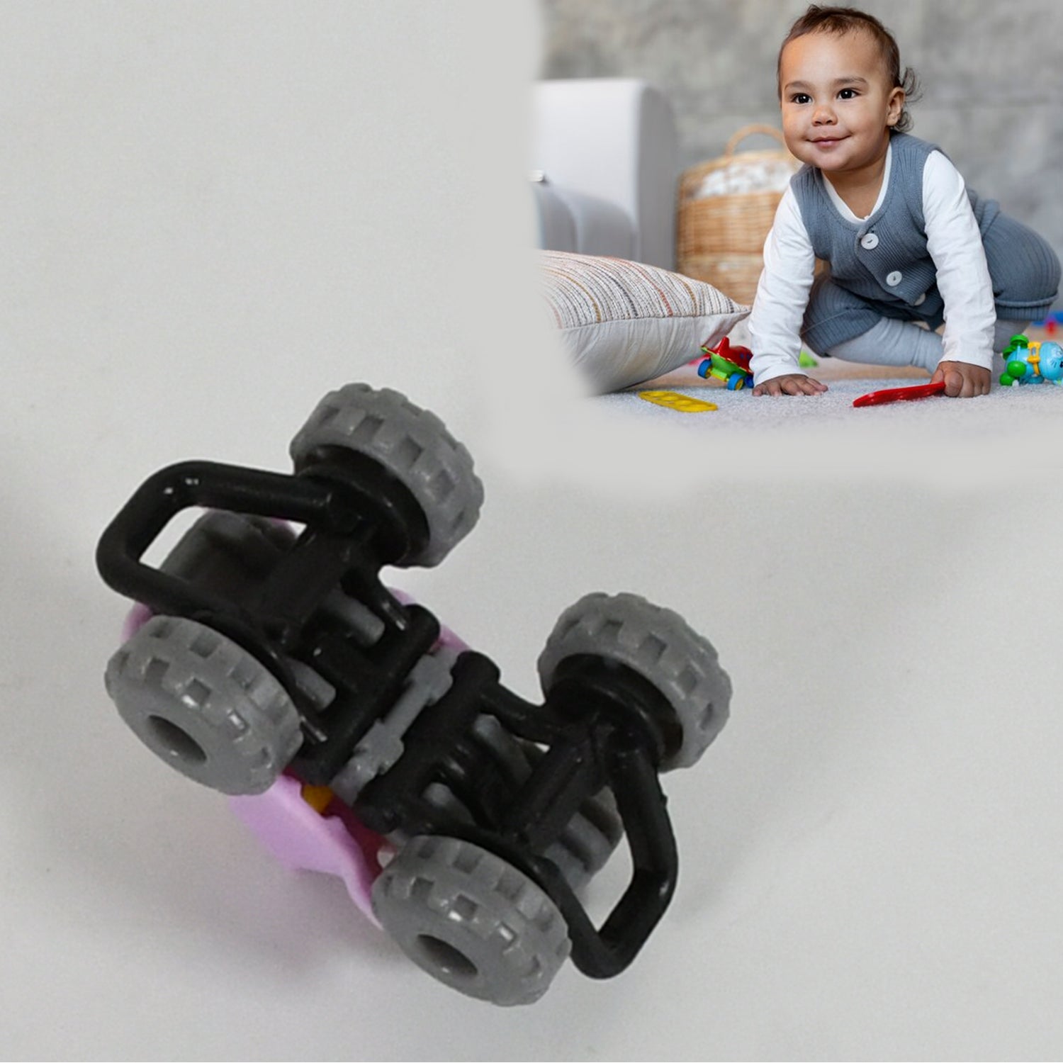 Mini Monster Trucks Friction Powered Cars For Kids Big Plastic Tires Baby Boys Super Cars Blaze Truck For Kids Gifts Toys - LootFaat