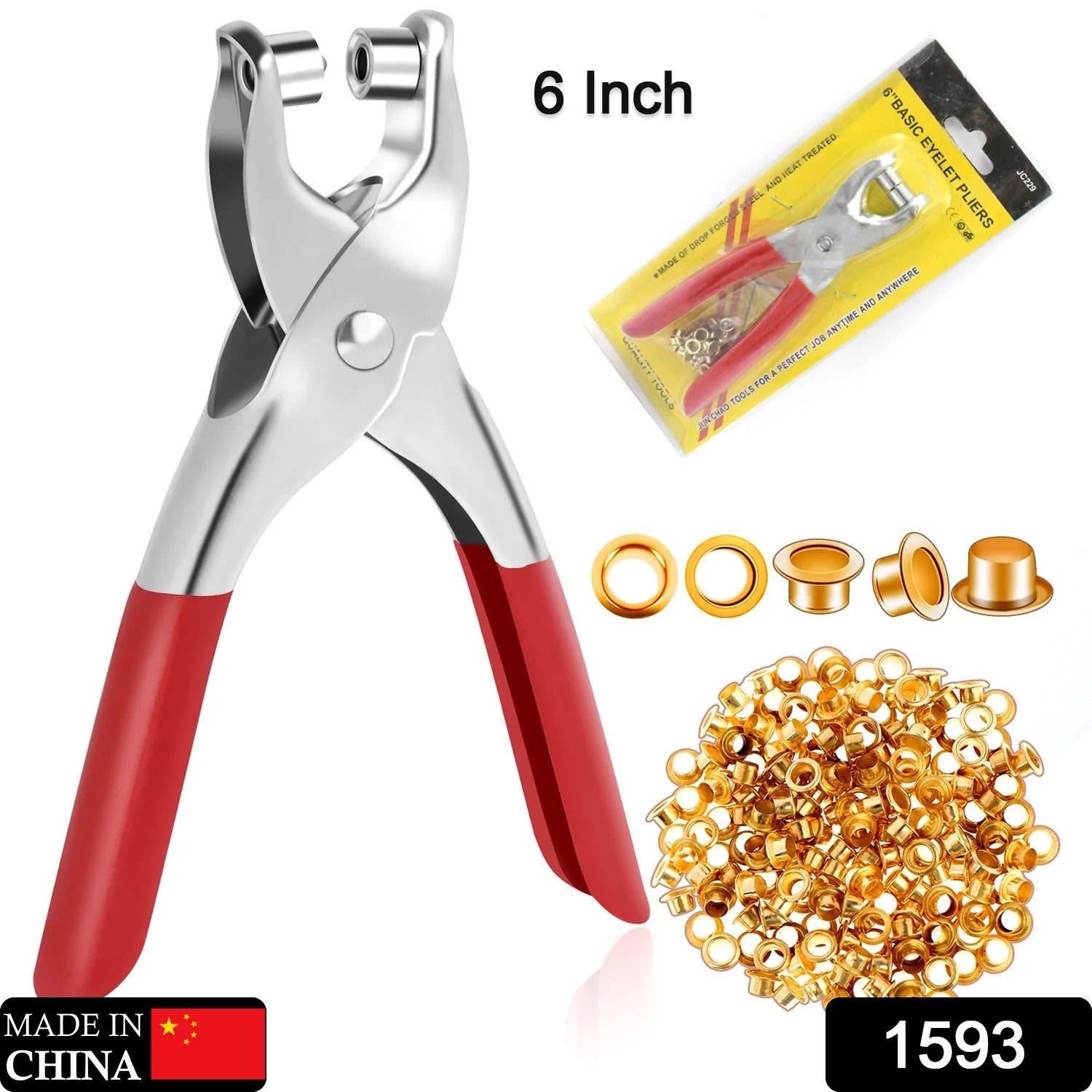 Grommet Setting Tool With 25 Pcs Gold Eyelets Grommets Steel Hole Punch Setter Kit For Leather Canvas All Fabrics Men And Women Clothes Shoes Belts Bags Crafts - LootFaat