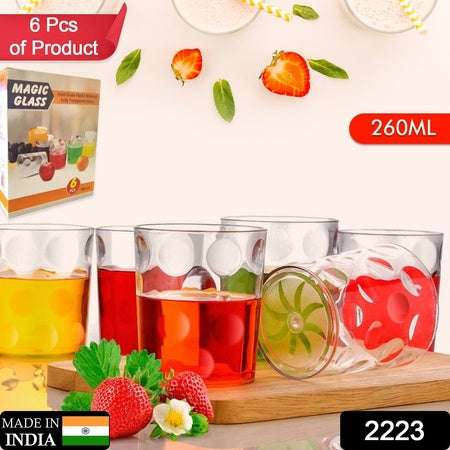 Magic Glass Clear Glass Bubble Water Juice Glasses (6 Pcs Set) - LootFaat