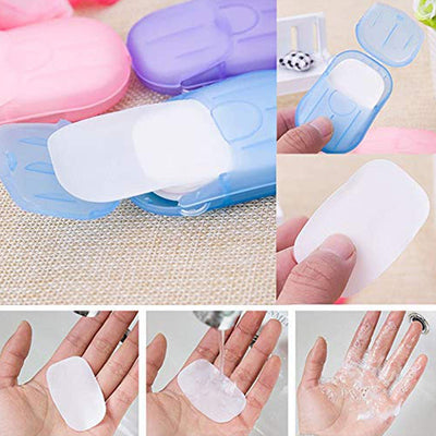 Travel Paper Soap Sheets with Case - Portable Hand Washing (20 Sheets)