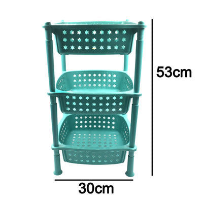 3 Layer Squre Kitchen Trolley Basket