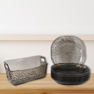 Plastic Household Plates Dinner Plates Dish Tray Skewer Bone Plate Set (10 Pcs Set) - second image