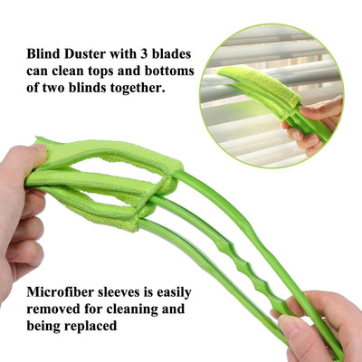 Window Blind Cleaner Duster Brush With Microfiber Sleeves - Blind Cleaner Tools For Window Shutters Blind Air Conditioner Jalousie Dust - second image