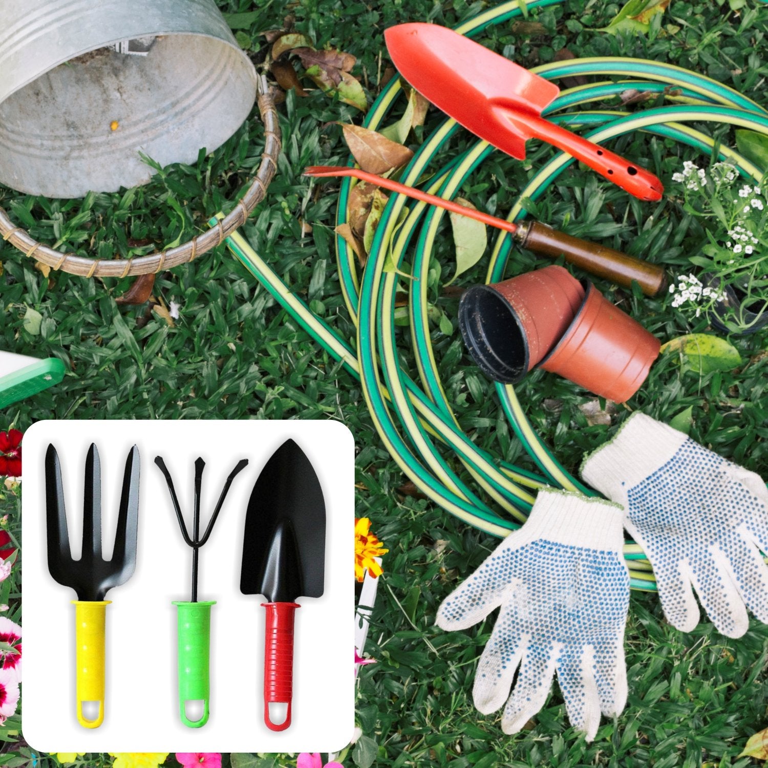 Colorfull Garden Tool Set Set Of 3pc - LootFaat