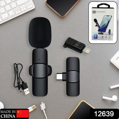 Wireless Lapel Microphone for iPhone & Type-C - Noise Cancelling Clip-On Mic
