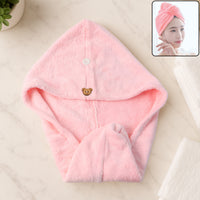 Teddy Bear Microfiber Hair Drying Towel Wrap