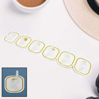 Clear Adhesive Wall Hooks - Damage-Free Hanging (6-Piece Set)
