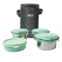 4-in-1 Stainless Steel Lunch Box with Insulated Bag