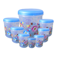 Air Tight Plastic Transparent Container Set (10000ml 7000ml 5000ml 3000ml 2000ml 1000ml 750ml 500ml) - LootFaat