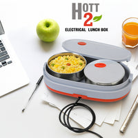 Orbit Electric Lunch Box with Dual Stainless Steel Containers - Portable Food Warmer