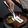 2918 Multifunction Cooking Serving Turner Frying Food Tong. Stainless Steel Steak Clip Clamp Bbq Kitchen Tong.