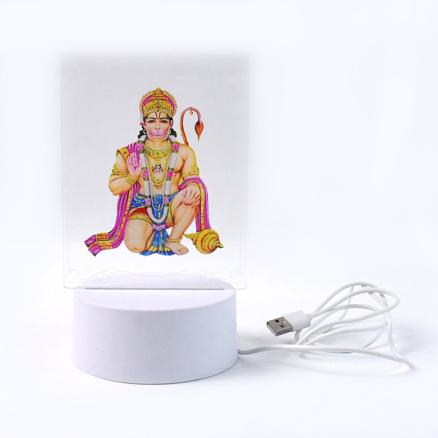 Beautiful 3d Lord Hanuman Frame With Soft White Light (1 Pc) - LootFaat