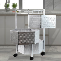 Premium 3-layer Hexagon Kitchen Storage Trolley With Wheels (1 Pc)