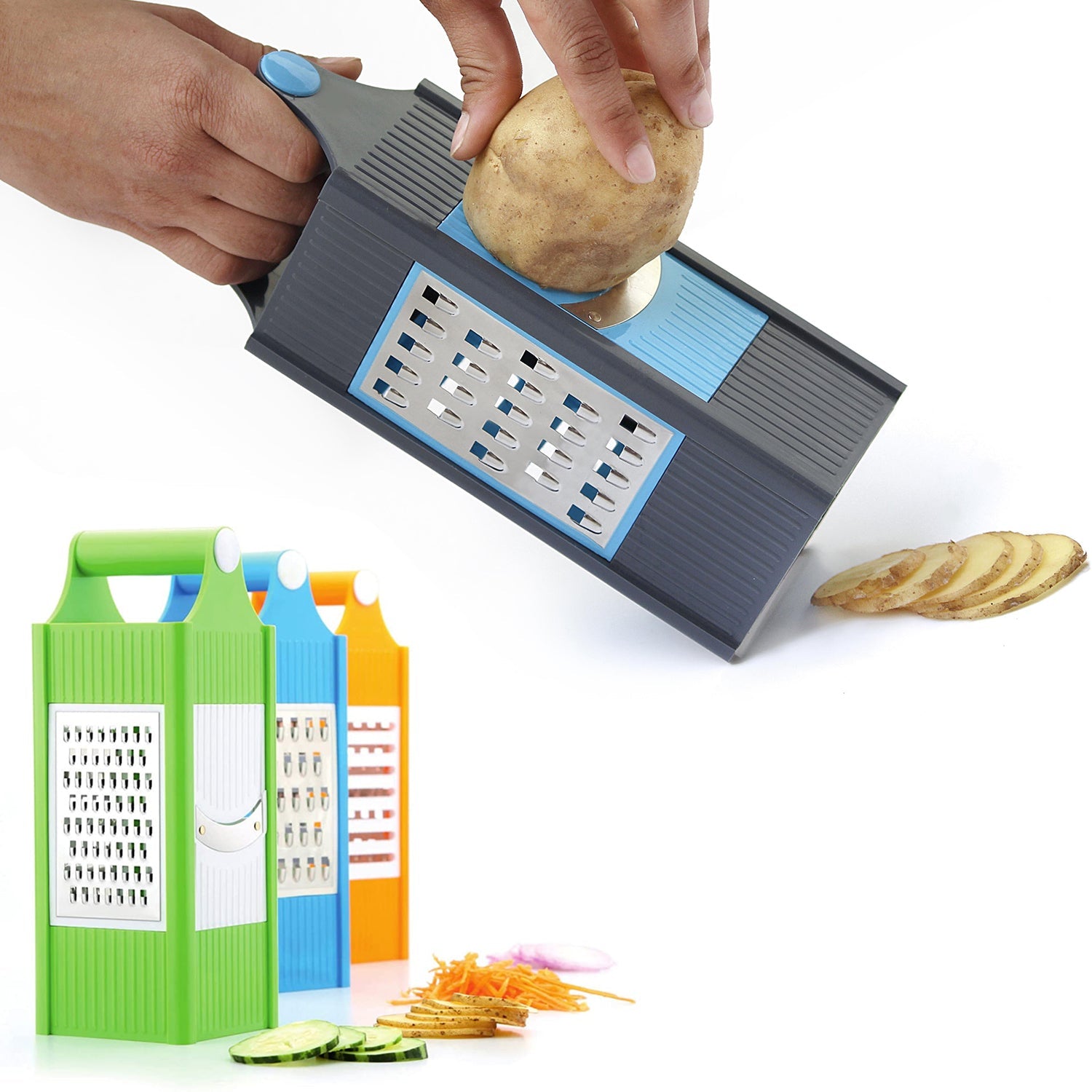 4 In 1 Plastic Vegetable And Fruit Grater And Slicer For Kitchen - LootFaat
