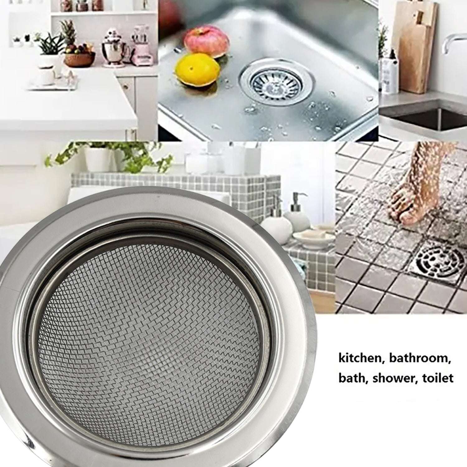 Medium Size Stainless Steel Sink Strainer Kitchen Drain Basin Filter Stopper Drainer - LootFaat