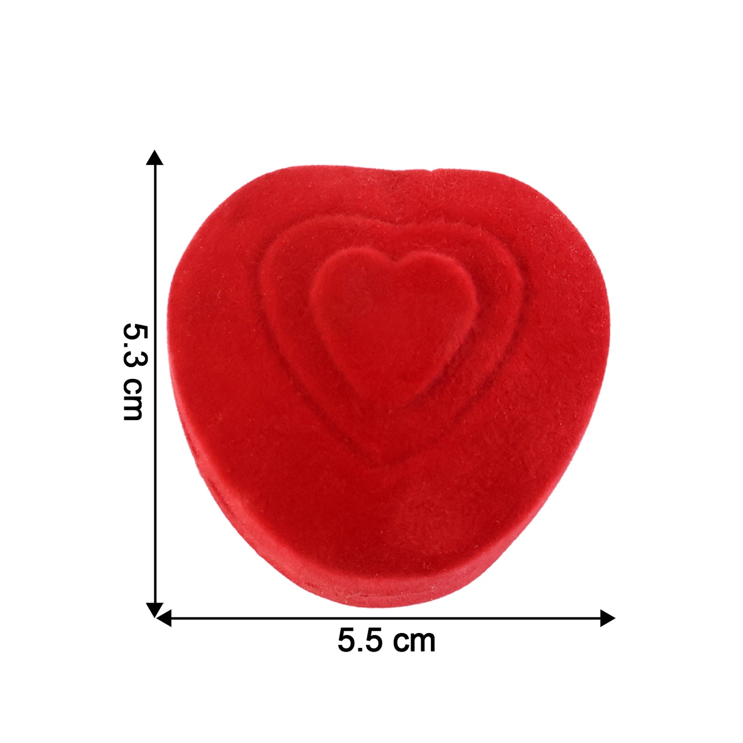 Premium Heart-shaped Velvet Jewellery Ring Box (1 Pc)