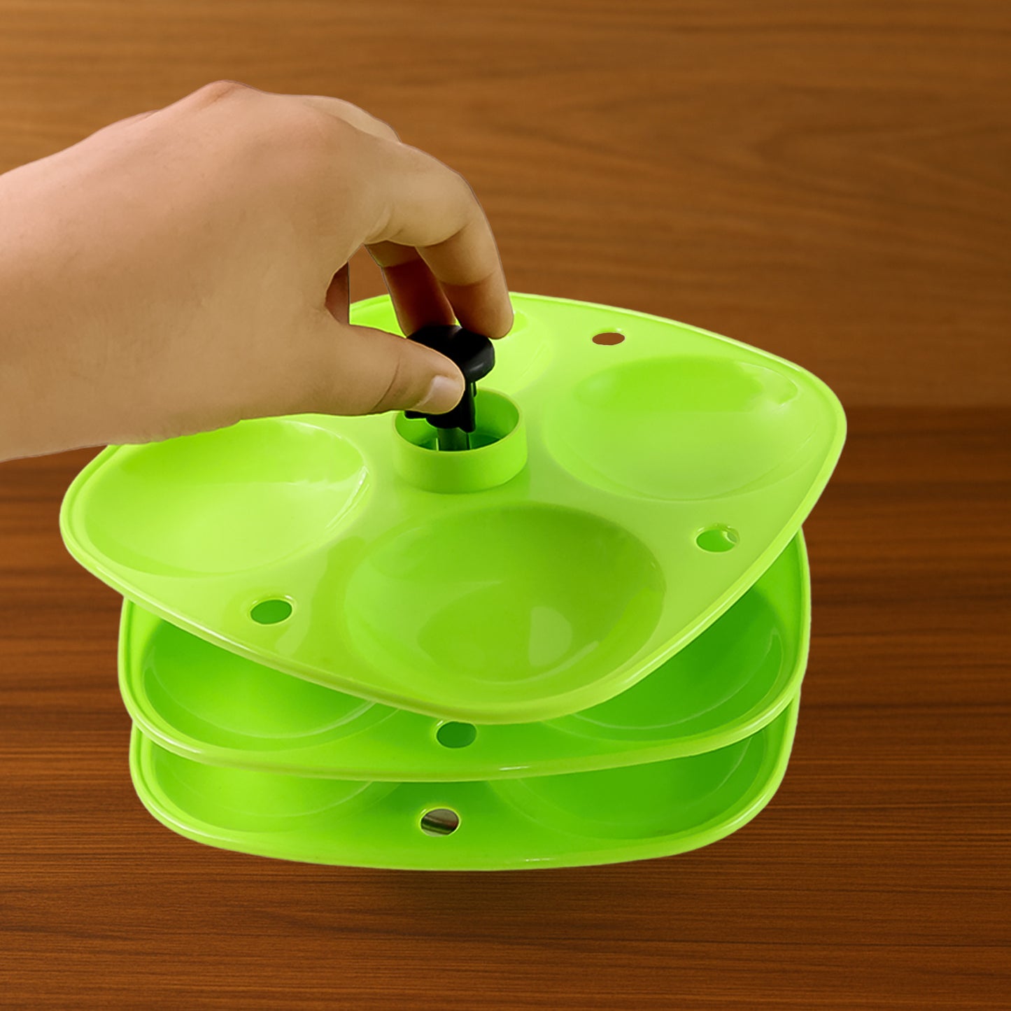 5346 3 Layer Idli Stand Used In All Kinds Of Household Kitchen Purposes For Holding And Serving Idlis.