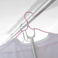 Stainless Steel Telescopic Pole Clothes Hooks Hanger (1 Pc  155 Cm)
