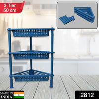 2812 Triangle Storage Plastic 3-tier  Rack Shelf For Kitchen Living Room Bathroom Office