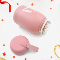 Cute Rabbit Printed Portable Insulated Water Bottle (380ml  1 Pc)