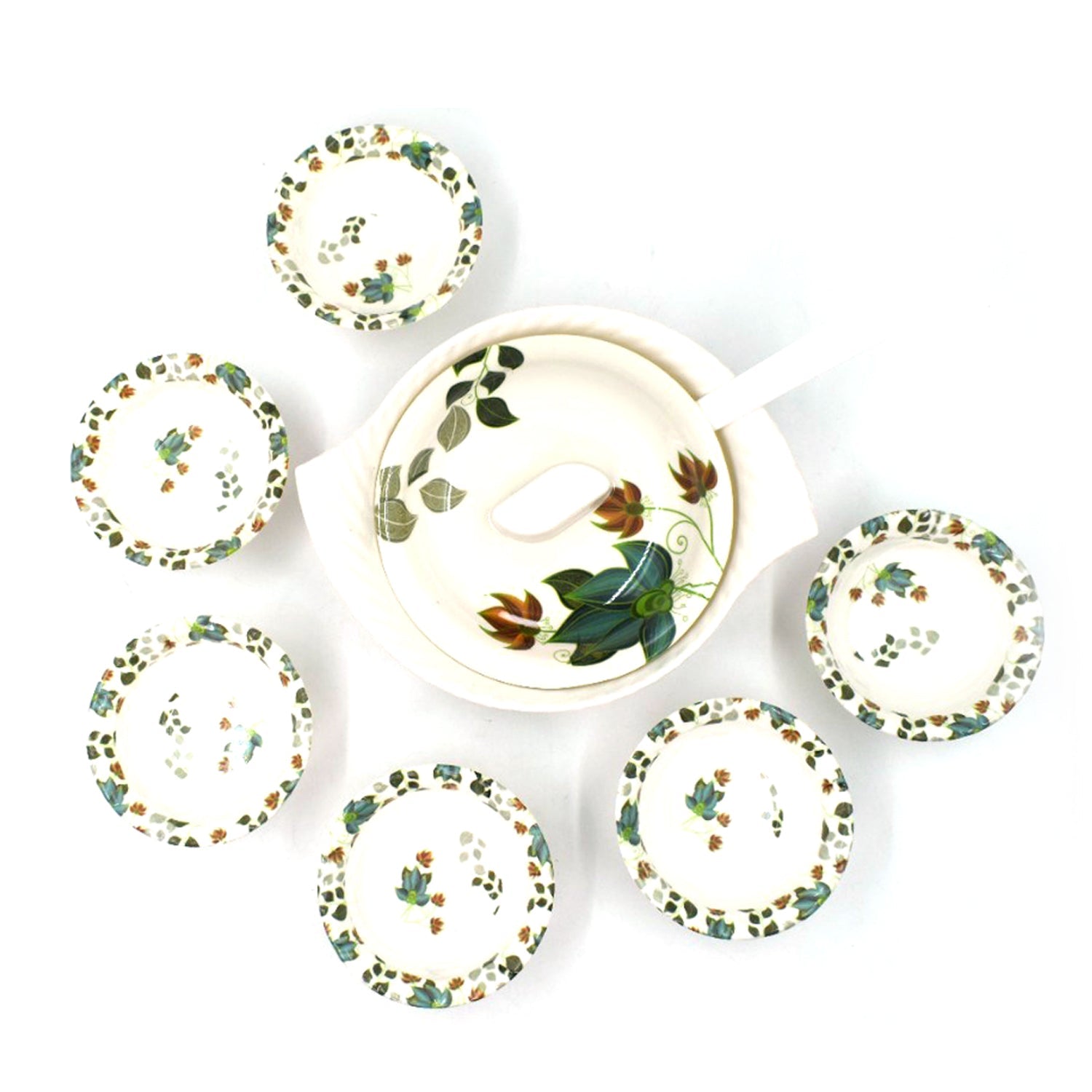 9 Pc Pudding Set Used As A Cutlery Set For Serving Food Purposes And Sweet Dishes And All In All Kinds Of Household And Official Places Etc. - LootFaat