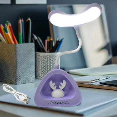 Cute LED Desk Lamp - Flexible Neck, Eye-Caring, USB Rechargeable