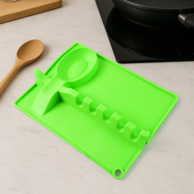 4-slots Silicone Multifunctional Spoon Holders Fork Spatula Rack (1 Pc)