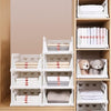 4 Layer Stackable Multifunctional Storagefor Clothes Foldable Drawer Shelf Basket Utility Cart Rack Storage Organizer Cart For Kitchen Pantry Closet Bedroom Bathroom Laundry (4 Layer 1 Pc)