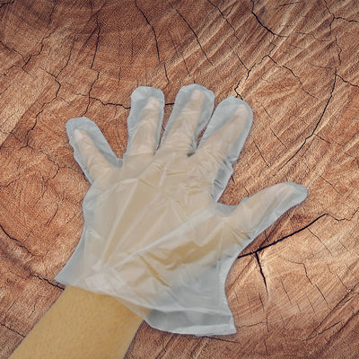 Large Size Plastic Transparent Disposable Clear Plastic Hand Gloves For Home Kitchen Hotels Hospitals Clinics Beauty Parlor Saloons (100 Pcs) - second image