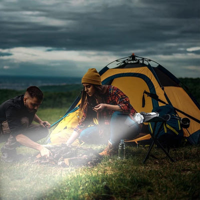 Portable 3w Rechargeable Torch Led Flashlight Long Distance Beam Range Hammer And Strong Magnets Window Glass And Seat Belt Cutter 4 Modes For Car Camping Hiking Indoor Outdoor - second image
