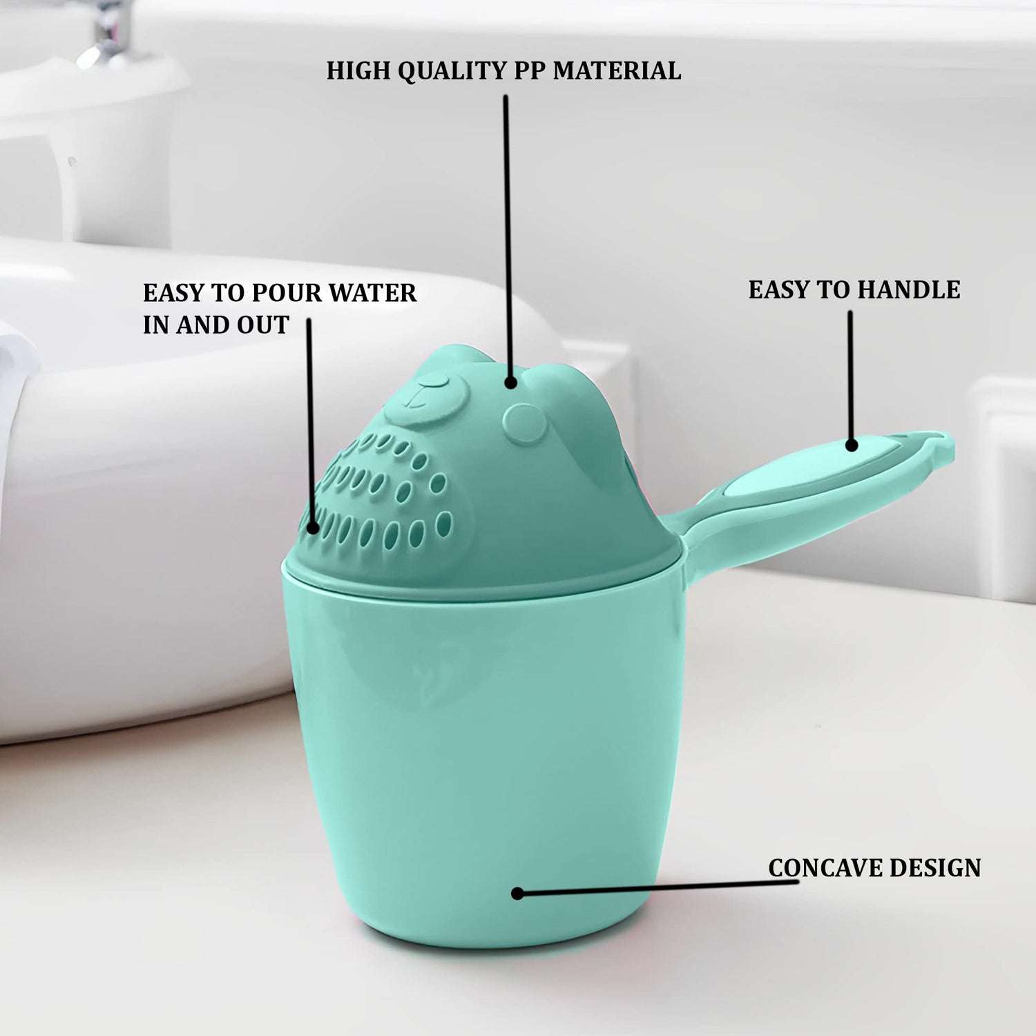 Baby Shampoo Shower Cup Safe Soft Bathing Water Scorpion Baby Bath Tumbler Hair Washing Mug Rainer - LootFaat