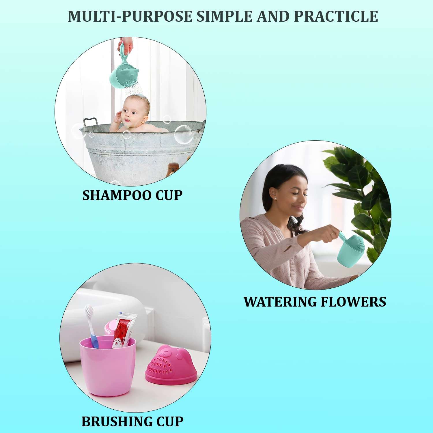 Baby Shampoo Shower Cup Safe Soft Bathing Water Scorpion Baby Bath Tumbler Hair Washing Mug Rainer - LootFaat
