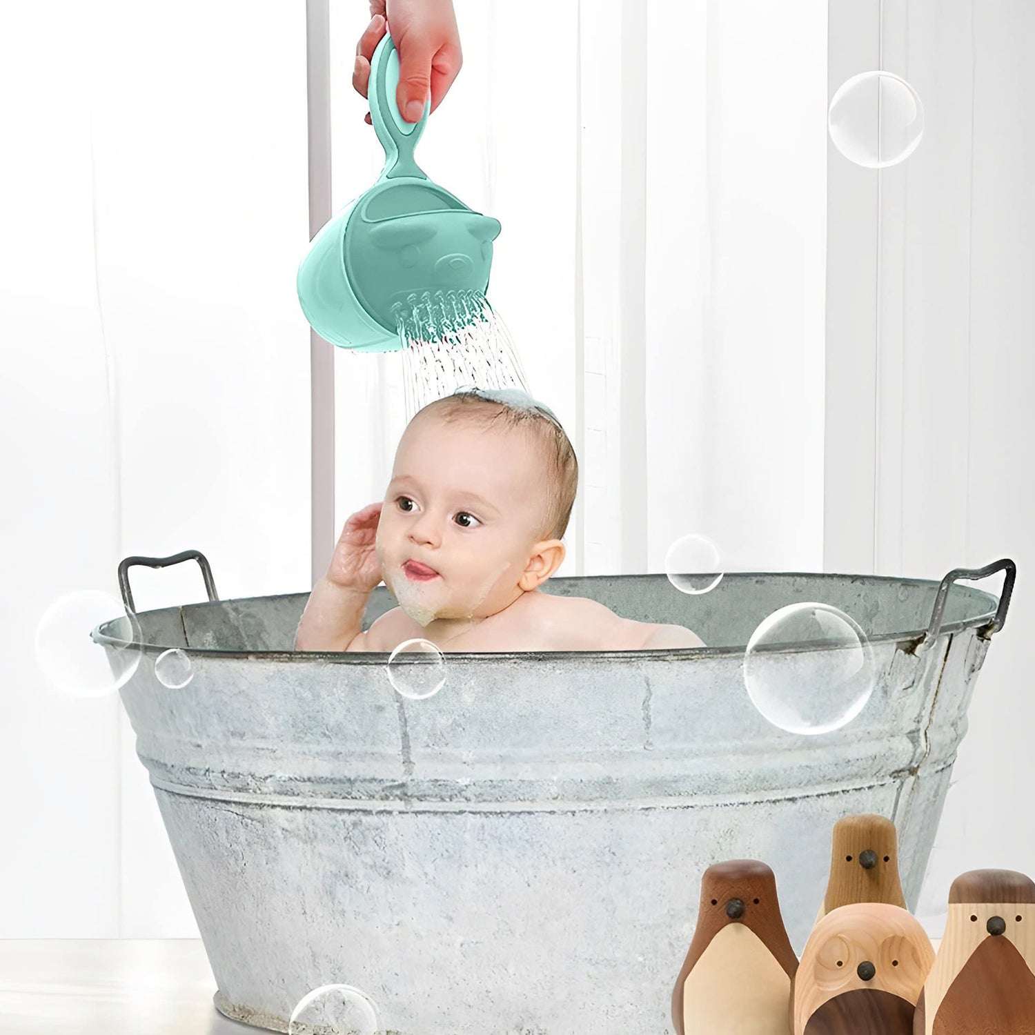 Baby Shampoo Shower Cup Safe Soft Bathing Water Scorpion Baby Bath Tumbler Hair Washing Mug Rainer - LootFaat