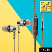 Premium Wired Earphones With Mic - (1 Pc)
