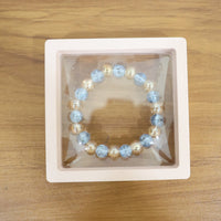 Elegant Dual-Tone Crystal Beaded Stretch Bracelet (1 Pc)