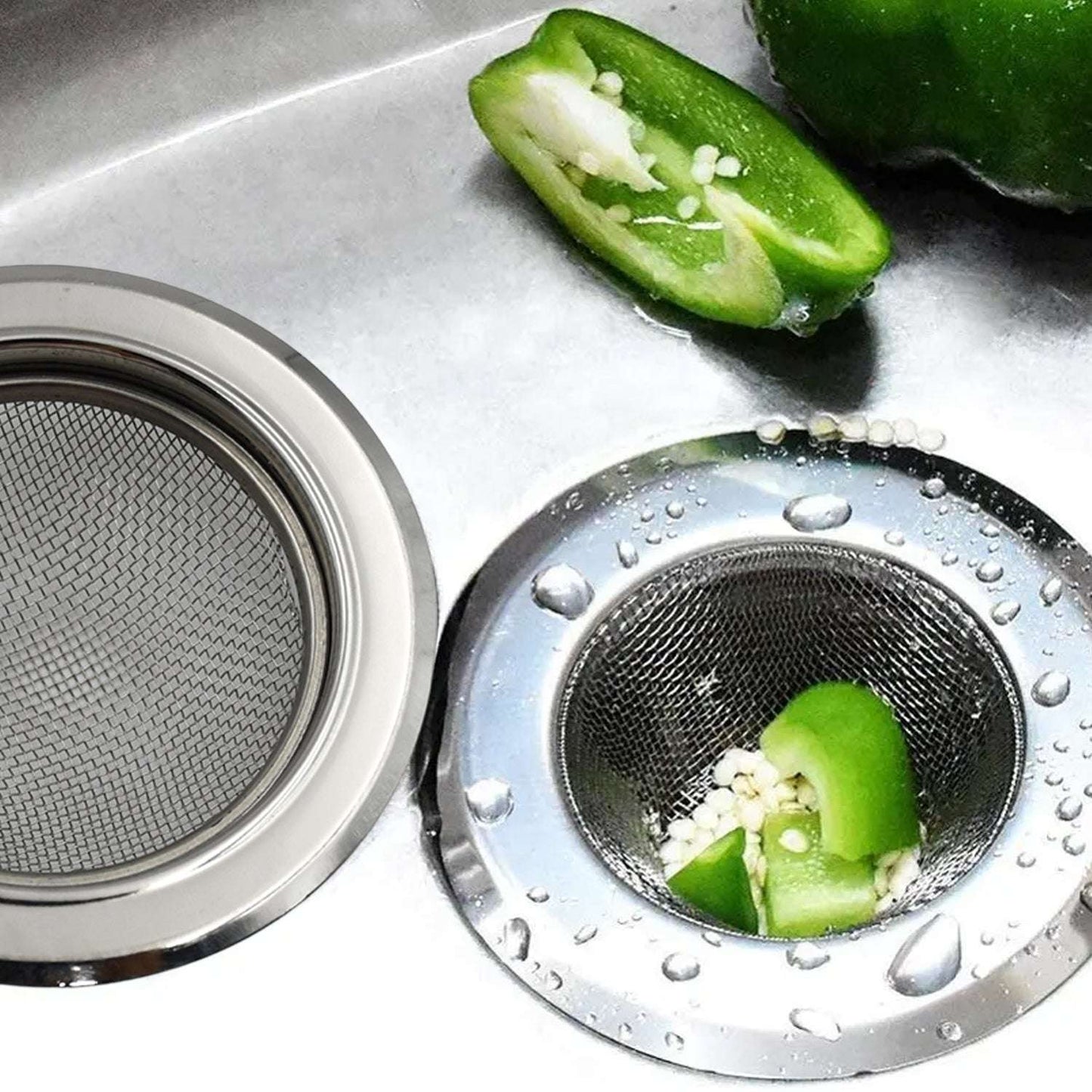 Medium Size Stainless Steel Sink Strainer Kitchen Drain Basin Filter Stopper Drainer - LootFaat