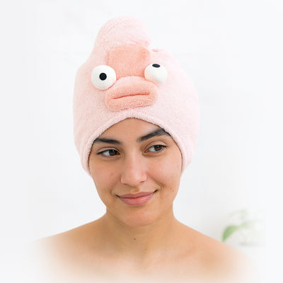 Cartoon Microfiber Hair Drying Towel Wrap with Button - second image
