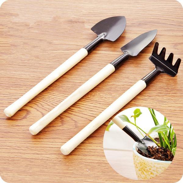 Kids Garden Tools Set Of 3 Pieces (Trowel Shovel Rake) - LootFaat