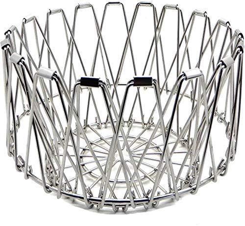 3040 Multipurpose Fruit Basket Stainless Steel Wire Bowl Foldable B... Home & Kitchen product overview
