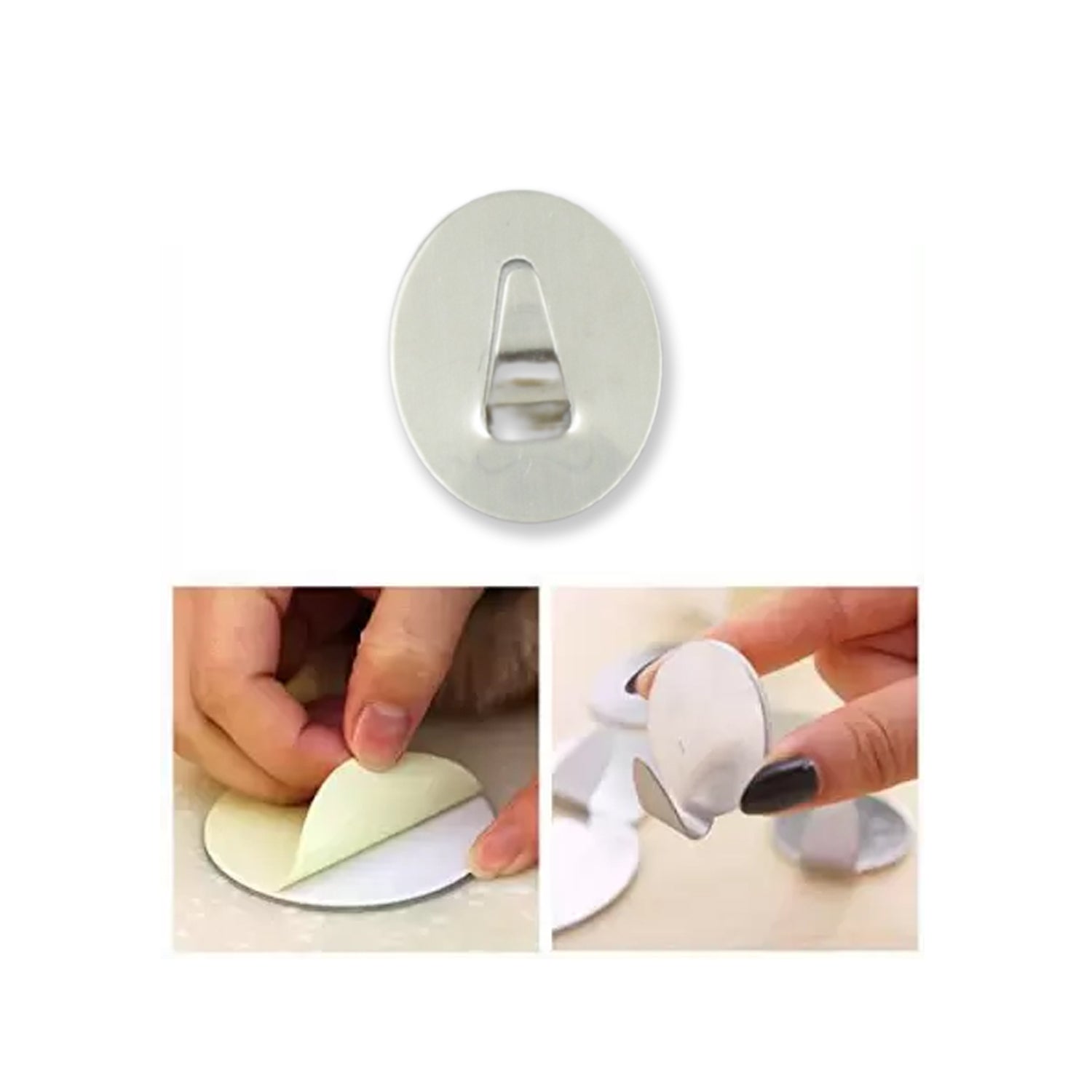 Multipurpose Small Stainless Steel Wall Hanging Hook 36 Pc Self Adhesive Stainless Steel Heavy Duty Wall Hooks For Hanging Clothes Calender Bathroom Tiles Kitchen Key Hange (36 Pc Set) - LootFaat
