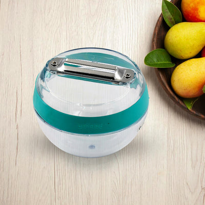 Round Vegetable Peeler with Container - Mess-Free Kitchen Peeling